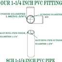 8Pack 1-1/4 PVC Fittings, 3-Way Elbow Fittings for Heavy Duty Furniture, Grade SCH40 3-Way PVC-Elbow Side Outlet Tees, 90 Degree Corner Elbow Fitting for Greenhouse Frame Tent Connections