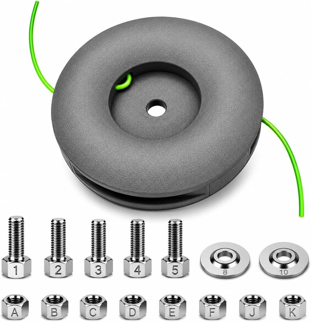 Universal String Trimmer Head Replacement Compatible with Most Clockwise and Counterclockwise Trimmers for STIHL, Husqvarna, Echo, DEWALT, Easy Load, Fixed Line,Gray