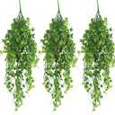 RECUTMS Artificial Plant Faux Plant Ivy Greenery Fake Hanging Plants Faux Greenery Plant Fake Ivy Leaf UV Resistant for Indoor Home Decor Outdoor Garden Yard Porch Wall Decoration 3 PacksGreen