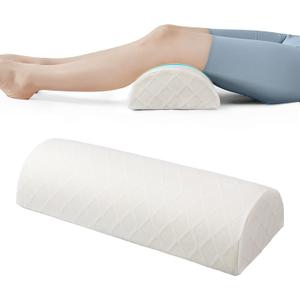 Knee Pillow for Back Sleeping, Memory Foam Cushion for Sciatica Pain Relief, Under Leg Support for Sleeping on Back, Half Moon Bolster for Bed