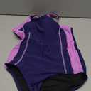 beautyin Girls Swimsuit One Piece Swimwear Athletic Competition Bathing Suit (9-10 Years, Navy/Purple)