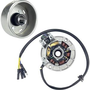 6 Coil 5 Wire Stator Magneto with Flywheel Rotor Kit for YX 140cc 150cc 160cc Pit Dirt Bike Copper Powersports Stators