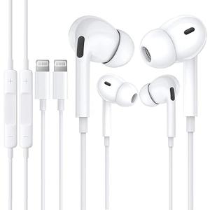 Lightning Headphones with Cable, Pack of 2, In-Ear Headphones Compatible with Apple iPhone 14/13/12/11/X/Pro/Pro Max iPad