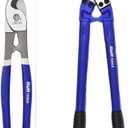 2Pcs Heavy Duty Cable Cutters Set - 10&14-inch,for Copper and Aluminum Cable Cutter, Includes 2 Pcs,Stainless Steel Wire Rope Cutter
