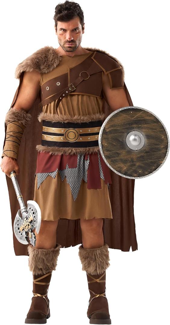 Spooktacular Creations Halloween Viking Costume Men, Barbarian Costume Men, Adult Viking Outfit for Halloween Party (L)