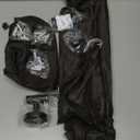 7 PCS Bathroom Hardware Set, Matte Black Stainless Steel Bathroom Tower Rack Set Wall Mounted Includes 16" Towel Bar, Toilet Towel Paper Holder, Towel Ring, 4 Robe Towel Hooks