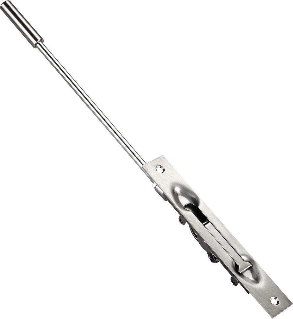 TOGU 23" Solid Stainless Steel Lever Extension Flush Bolt For Metal Doors,Flush Mount Extension Bolt for Commercial Applications,Store,School,Office,Satin Nickel (23 inch-1pcs)