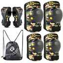Kuxuan skates Knee Pads Elbow Pads Wrist Guards Set for Kids, Protective Gear Set for Boys Girls Skateboarding Roller Skating Cycling Scooter, Sand Camo with Drawstring Bag, Medium
