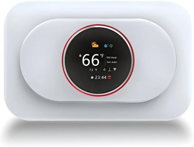 Smart WiFi Thermostat, Programmable Digital Thermostat, Heat Pump Compatible,C-Wire Adapter Included, Compatible with Alexa and Google Home