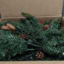 Timer 2 Pack Outdoor Christmas Tree Urn Filler 24 Inch Artificial Xmas Tree withPinecones Red Berries Tripod Stake Warm White & Colorful Lights Battery Operated 8 Mode Porch Decor Pathway Holiday Yard