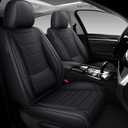 DHAEY Car Seat Covers for Volvo XC90 2003-2025, Luxury Breathable Seat Cover, Nappa Leather, Wear-Resistant, Anti-Slip, Quick Installation, 5PCS Full Set, Black