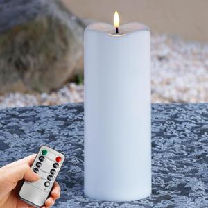 4" x10" Outdoor Flameless Candles with Remote, Large Waterproof Candles Battery Operated, Plastic Flickering LED Candles for Garden Patio Porch Home Party, White 1Pack