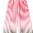 Hilinker Girl's Sleeveless Jumpsuit Pleated Zipper Wide Leg Romper Ombre One Piece Outfit (9-10 Years, Pink Green Gradient)