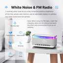 S300 Bluetooth Speaker, Wireless Speaker with 15W Wireless Charging, 13-Color Night Light, Alarm, White Noise, Radio, 10W Stereo, TWS, BT5.3, Portable Speaker for Home Office Bedroom, White