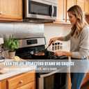 12" By 30" Stainless Steel Stove Backsplash, Reversible Ultra Flat Splatter Guard Range Hood Backsplash, Easy Clean Wall Shield Magnetic Metal Panel