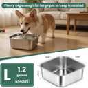ZPUFAW 1.2 Gallons Dog Water Bowl, Stainless Steel Large Capacity Durable Dog Water and Food Bowl, Suitable as Outdoor Dog Travel Bowl
