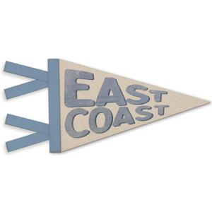 Coastal Beach Room Decor, East Coast Wall Felt Pennants Banners Flags, Retro Blue Coastal Beachy Wall Hanging Decor for Boys Girls Bedroom Room Dorm Beach House