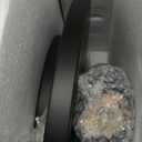 Small Accent Wood End Table, 12inch Round Bedside Table, Natural Side Table Nightstand for Family, Bedroom, Living Room, Handcrafted Finish, Black (11.8 inch)