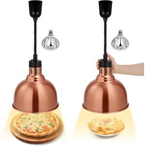 Nuanchu 2 Pack Hanging Food Heat Lamp Retractable with 250w Heat Lamp Bulb