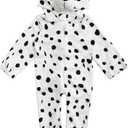 HollyHOME Baby Romper Dalmatians Puppy Cosplay Costume - Cuddly Dog Toddler One-Piece Jumpsuit Animal Clothing (6-12 Months, Black and White)