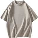 ATOFY Men's Oversized T-Shirts Cotton Unisex Crew Neck Heavyweight Loose Fit Short Sleeve Shirt Classic Soft Tees, XXL