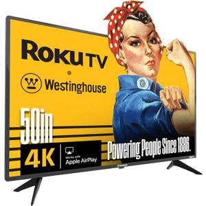 Westinghouse Roku TV - 50 Inch Smart TV, 4K UHD Television with Wi-Fi Connectivity and Mobile App, Flat Screen, Bluetooth, Compatible with Apple AirPlay, Alexa and Google Assistant