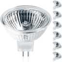 Jaenmsa MR16 Halogen Bulbs 50W,6 Pack 12V 50W MR16 Light Halogen Bulbs 2 Pin GU5.3 Base Dimmable with Clear Glass Cover,High Output 2700K Warm White mr16 Light Bulb for Landscape Lights, Track Lights