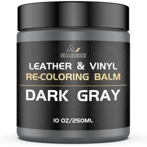 Leather Recoloring Balm,10oz Leather Color Restorer Leather Repair Kit for Furniture Car Leather Scratch Remover, Dark Gray Leather Color Restorer for Couches,Leather Dye Paint for Faded