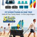 Hikenture Beach Wagon with Balloon Wheels, 9" PU Tires Collapsible Wagon, 440lbs Heavy Duty Beach Cart with Big Wheels for Sand, Large Capacity Utility Wagons Carts Foldable