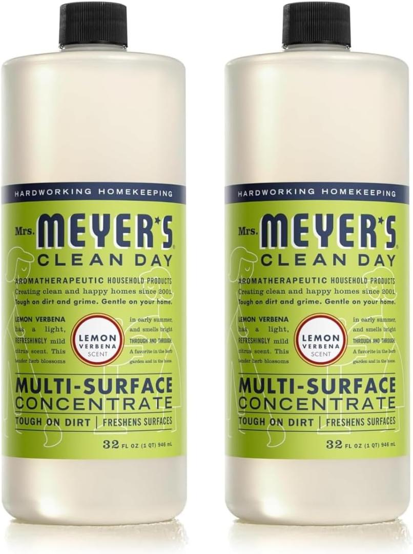 Mrs. Meyer's Multi-Surface Concentrate Lemon Verbena, 32 OZ (Pack of 2)