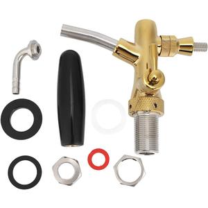 Tissting G5/8 Thread Beer Faucet Brass Stainless Steel Draft Beer Tap with Handle,7 Accessories,for Dispense Beer Beverages,for Home Bar Restaurants(Gold) (#3)
