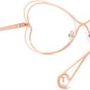 Zeelool Geometric Glasses Metal Eyewear for Women Frame with Non-prescription Clear Lens ZJGM405125 (Gold)