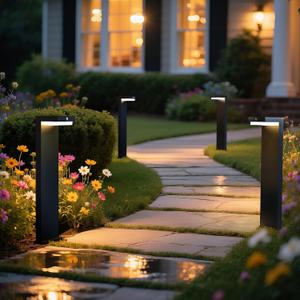 20.5" Solar Pathway Lights - Walkway Solar Lights for Outside - PIR Sensor & Two Lighting Modes - Rechargeable Battery Lasts Up to 55 Hours - 3000K - IP44 Weather Resistant - 4 Pack, 4 Pack Landscape Lights