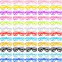 Maitys 100 Pack Plastic Shutter Shades Glasses, 80's Style Slotted Shutter Sunglasses Neon Color for Party Birthday Favors(Red, Green, Royal Blue, Black, Pink, Purple Light Pink, White, Blue, Light Blue, Light Yellow, Yellow)