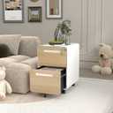 2 Drawer Mobile File Cabinet with Lock, Under Desk Metal Filing Cabinet
