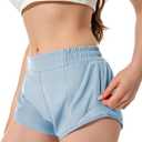 Athletic Shorts for Women Running Shorts with Liner, Quick Dry Active Workout Gym Shorts with Pockets 2.5 Inch (Blue, L)