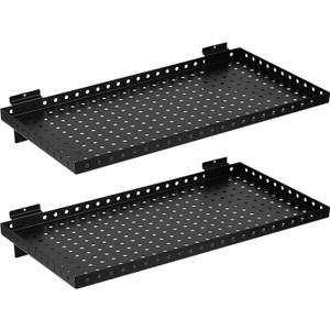 Heavy Duty Slatwall Shelf 24x12Inch, Steel Slatwall Accessories Storage Rack for Garage, Retail, Workshop (2, 24x12Inch)
