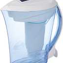 ZeroWater ZD-010rp, 10 Cup 5-Stage Water Filter Pitcher, NSF Certified to Reduce Lead, Other Heavy Metals and PFOA/PFOS, Blue and White