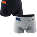 2 Packs Men Pocket Underwear Boxer Panties Travel Briefs with Secret Hidden Pocket for Men (XL)