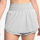 THE GYM PEOPLE Women's Tummy Control Skorts Tennis Shorts with Zip Pockets | Stretch moisture-wicking, Skirted curved hem, Opaque mesh liner, Zippered pockets, for running and tennis (XS)