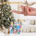 Christmas Nutcrackers Ornaments: 8Pcs Candy Resin Hanging Nutcracker Figures, Pastel Nutcracker Decor for Christmas Tree Candy Colored Nutcracker