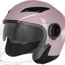 SanQing 3/4 Open Face Motorcycle Helmet, DOT Approved, Dual Sun Visor Lightweight Unisex Adult Open Face Riding Helmet, for motorbike, scooter, cruiser, chopper and moped Medium