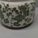 7.7" Large Ceramic Plant Pot Beige Green Vintage Floral Crackle Glaze Rustic Flowers Pot Decorative Planter with Drainage for Indoor Outdoor Plants Home Kitchen Office Decor Gift