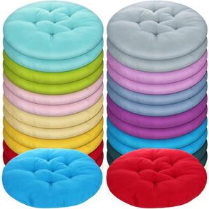 24 Pcs Round Floor Cushions Floor Pillows Meditation Seat Pillows Flexible Seating for Adults Kids, Chair Cushions for Classroom, Nursery, Living Room, Yoga(Medium 15.7 Inch,Multi Color)