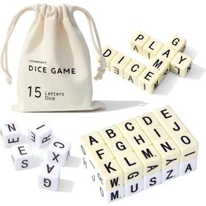 Crossword Dice Game | Upgraded Edition | Word Dice 2set - 30 Large Letter Dice, Word Game for Family Games, Travel & On-The-Go Fun