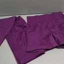 3 Piece Workout Sets for Women Butt Lifting Leggings with High Impact Sports Bra Gym Shorts (Purple, XXL)