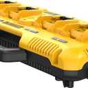 DEWALT Battery Charger for 12V MAX, 20V MAX and FLEXVOLT 20V/60V MAX Batteries, 8 Amp, 4 Port Simultaneous Fast Charging Station (DCB104)
