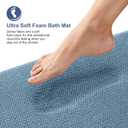 OLANLY Thick Memory Foam Small Bathroom Rugs 24x16, Extra Soft Absorbent Bath Rug, Quick Dry Bath Mat, Non-Slip, Machine Washable Carpet for Bathroom, Tub and Shower, Home Decor Accessories, Airy Blue