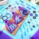 122 Pcs Ribbons Awareness Accessories Includes Ribbons Bracelets Stickers Pins Pens Keychain for School Charity Fundraiser Public Activities Supplies(Suicide Prevention,Teal Purple)