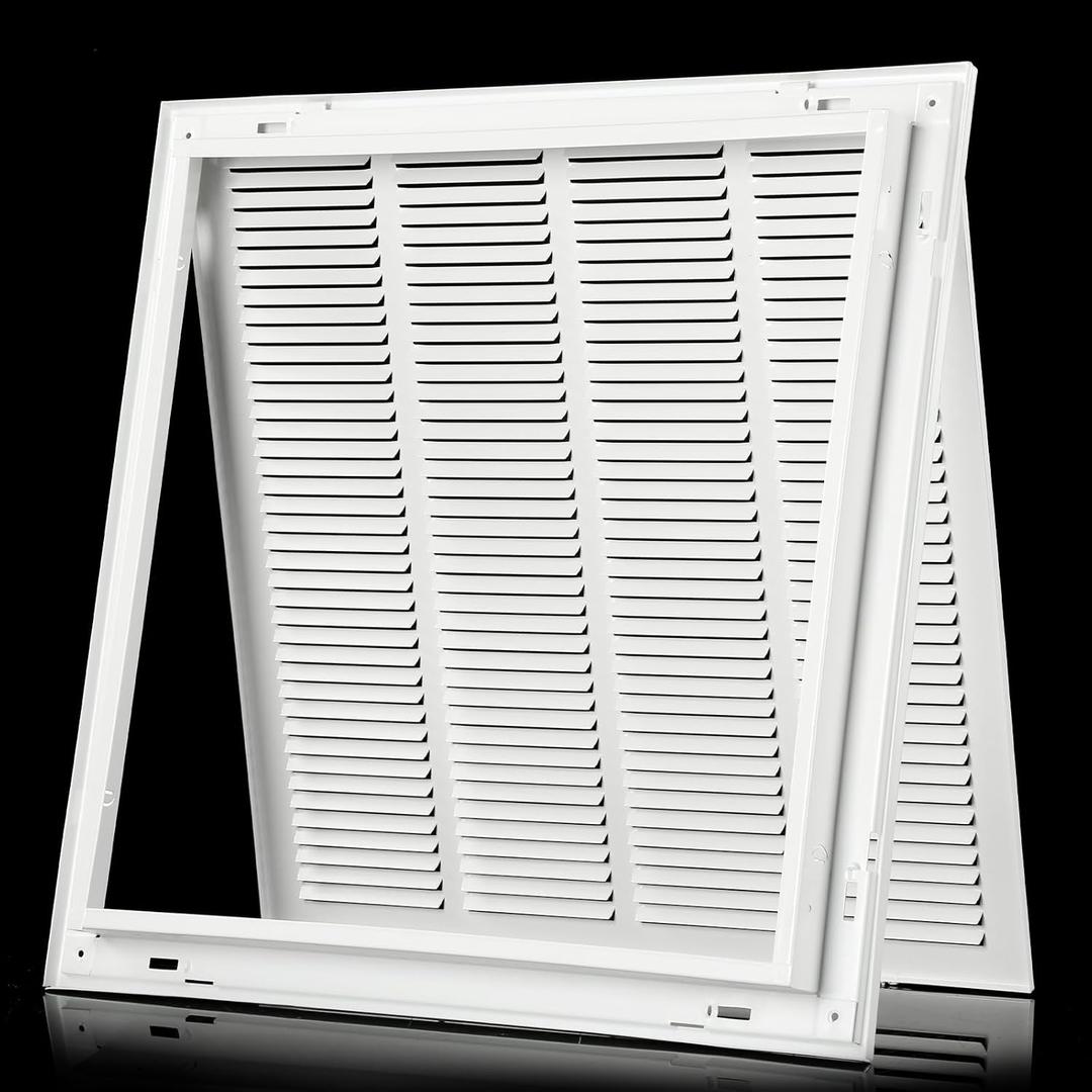 20"Wx20"H Return Air Grille [Duct Opening Size] Return Vent Cover for Wall or Ceiling,Steel Return Air Grill Removable Face/Door for 1 Inch Filters (20"W x 20"H [Duct Opening])